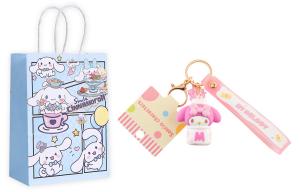 Sanrio Брелок Hello Kitty Kuroimi из мягкого ПВХ, My Melody+Exquisite Shopping Bag