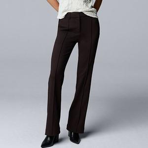 Женские брюки-клеш с высокой посадкой из стрейч-трикотажа Simply Vera Vera Wang, Ganache