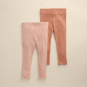 Детские леггинсы с рюшами, 2 шт Little Co. By Lauren Conrad, Peach Layer