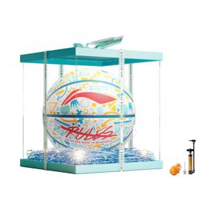 LINING Мяч баскетбольный универсальный размер 5 детский белый rubber