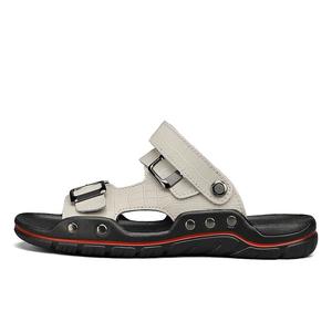 Пляжные сандалии мужские Ecru/Black с подвеской бык