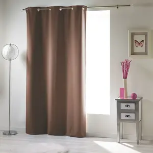 Плотная штора с люверсами, 135 х 240 см, гостиная, цвет коричневый орех, 1 штора Douceur d'interieur