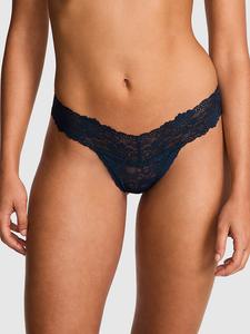 Кружевные трусики-стринги Wink Pink, floral lace noir navy