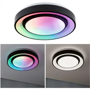 Потолочный светильник LED Rainbow Dynamic 22W 375мм Белый/Черный 230В 1 шт. Световой день белый RGBW с возможностью настройки белого света Paulmann, черно-белый