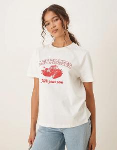 Футболка с принтом Mango белого цвета