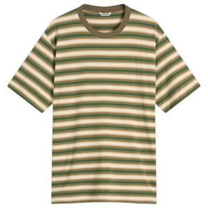 Футболка из джерси с градиентной полоской Auralee, Fade Brown Stripe