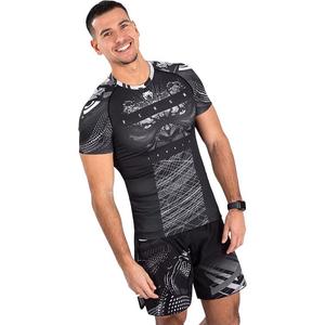 Футболка мужская с круглым вырезом, умеренный прямой крой VENUM, черный/белый-108