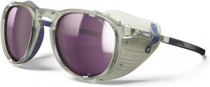 Очки Julbo Millenium Glacier для мужчин и женщин со съемными боковыми щитками для походов, снега/бликов - 100% защита от УФ-излучения, Brilliant Translucent Army / Blue Frame - Rose W/ Silver Mirror Lens (Spectron 3 Polarized Hd)