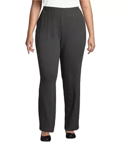 Плюс сайз спортивные трикотажные брюки с высокой посадкой Lands' End, черный