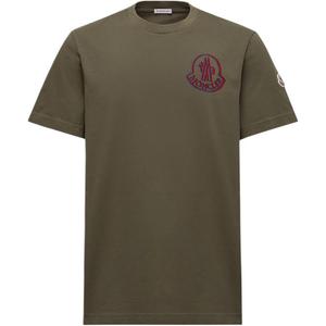 Футболка с логотипом на заплатке Moncler, оливковый