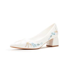 Женские туфли на платформе с массивным каблуком 5 см YAFEI XUANYU, абрикосовый