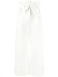 Брюки с присборенной талией MAX MARA, белый