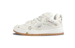 Кроссовки LINING Wave Skateboarding Shoes Men Low-top Gray, белый