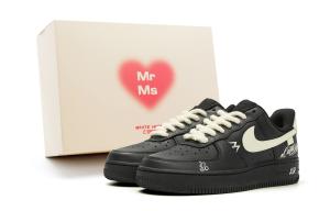 Nike Air Force 1 устойчивые к скольжению устойчивые к истиранию низкие скейтборд обувь unisex beige black