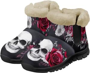 Женские зимние ботинки Jeiento Skull с мехом, утепленные, розовые, легкие и удобные, на легкой подошве