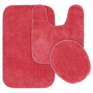 Коврик-гирлянда в стиле деко, однотонный плюшевый набор для ванной из 3 предметов Garland Rug, цвет Pink Hibiscus