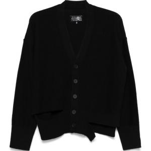 Кардиган с вырезами и детальной отделкой Mm6 Maison Margiela, черный