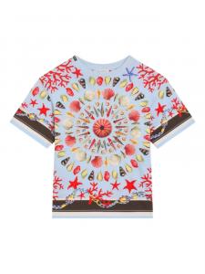 Dolce & Gabbana Kids футболка с принтом, синий
