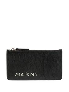 Визитница с вышитым логотипом Marni, черный