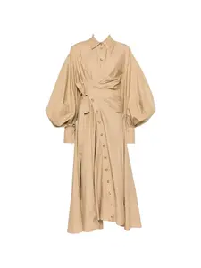 Платье Rebellion с рукавами-буфами и поясом на талии Zimmermann, бежевый