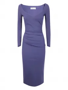 Драпированное платье миди с длинными рукавами Chiara Boni La Petite Robe, фиолетовый