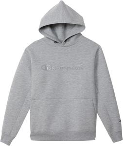 Мужская спортивная толстовка Champion C3-YS102 с длинным рукавом и капюшоном WRAP-AIR, эластичная, термобелье, с логотипом, серый