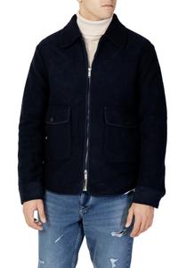 Куртка Selected бархатная на молнии, синий