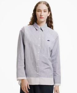 Рубашка в полоску с многослойным дизайном