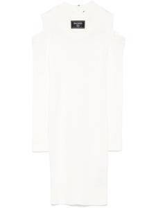 Balmain платье мини в рубчик, белый
