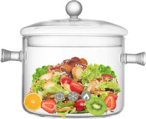 Кастрюля стеклянная Riavzau жаропрочная, 1500 мл