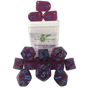 Аксессуары Role 4 Initiative R4I Dice w/ Arch'd4: Translucent - Dark Purple w/ Light Blue (15)