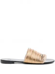 Шлепанцы с ремешками Giuseppe Zanotti, золотистый