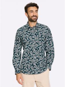 Рубашка с длинными рукавами в темно-сине-белый принт WITT WEIDEN