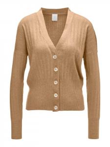 MADELEINE Короткий кардиган с V-образным вырезом, цвет карамельный/меланж