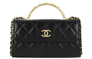 Сумка через плечо из ягненка, черная CHANEL