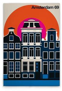 Картина на холсте A.S. Création Amsterdam69 цвет cremeschwarzorangepinkweiss