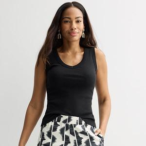 Женский майка-борцовка с V-образным вырезом Sonoma Goods For Life, Pitch Black