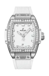 Часы Hublot Spirit of big bang из стали с белыми бриллиантами 32 мм