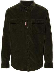 Dsquared2 вельветовая хлопковая рубашка, зеленый