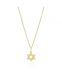 Двойное золотое ожерелье «Звезда Давида», 14-каратное золото The Lovery, gold