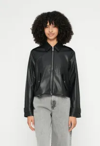 Мотоциклетная куртка из искусственной кожи Calvin Klein Jeans, Black