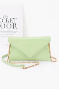 Эмалевый клатч-конверт FASHNZFAB, светло-оливковый