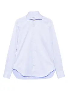 Рубашка с длинными рукавами на пуговицах Kiton, синий