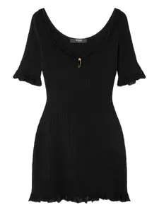 Платье мини Medusa Safety Pin в рубчик VERSACE, черный