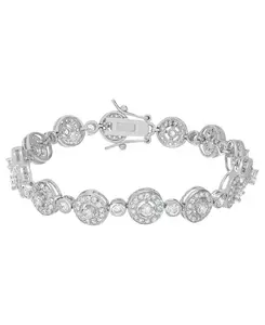 Браслет из тонких звеньев с серебряным покрытием и кубическим цирконием Macy'S, silver