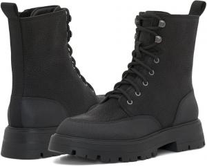 Lucky Brand Aribelly Ботинки тактические Женские 7 Черная кожа Внутренняя молния Щиколотка ZPO1760