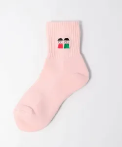 Вышитые ребристые носки Pico Studio Picone, цвет Pink(029)