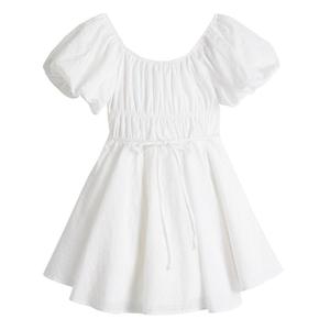 Платье с присборенными рукавами и объемными рукавами для девочек 7–16 лет Poppies & Roses, белый