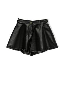 Шорты широкого кроя из искусственной кожи TWINSET Kids, черный
