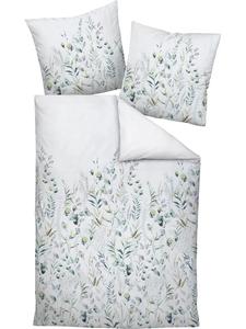 Janine Постельное белье Mako из атласа, зелено-натурального цвета